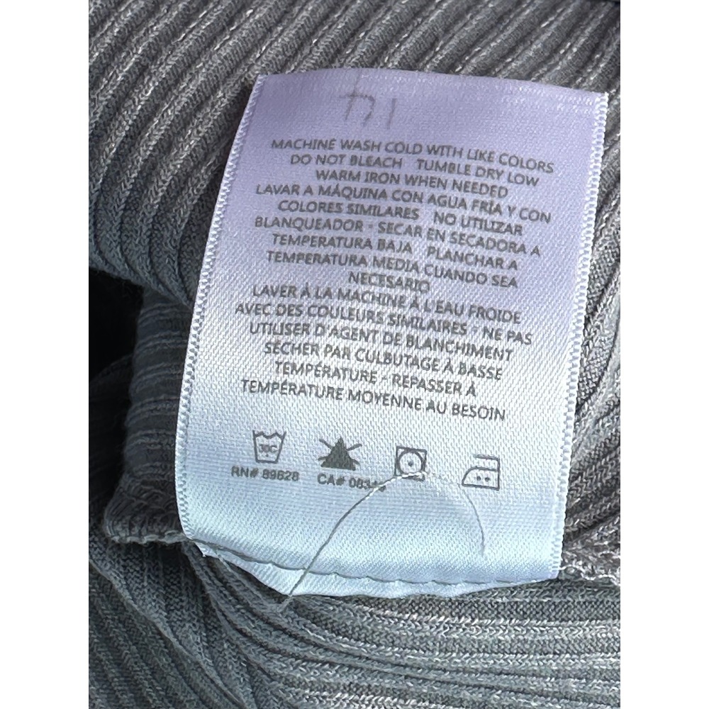 Chelsea & Violet Gray Ribbed V-Neck Button Front Fit and Flare Dress Large NWT - Picture 3 of 9